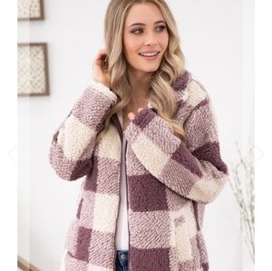 Sherpa plaid jacket